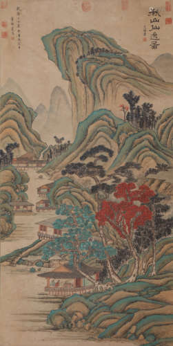 A Chinese Landscape Painting, Dong Bangda Mark