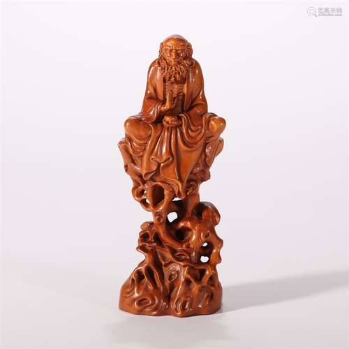 A Boxwood Carved Arhat Ornament