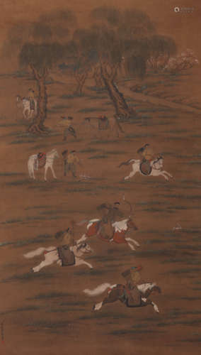 A Chinese Hunting Painting, Lang Shining Mark