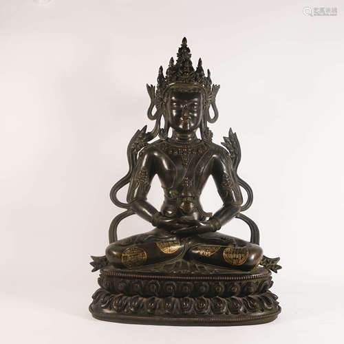 A Bronze Statue of Amitayus Buddha