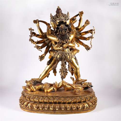 A Gilt Bronze Statue of Chakrasamvara