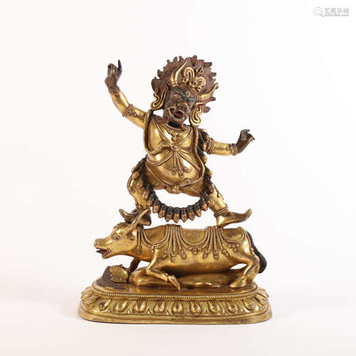 A Gilt Bronze Buddha Statue of Dharmapalas