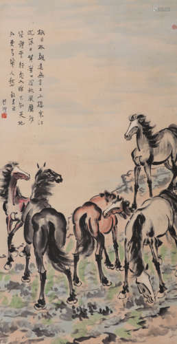 A Chinese Horse Painting, Xu Beihong Mark