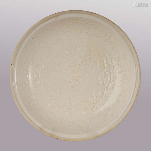 A Ding Kiln Kylin Pattern Porcelain White Glaze Brush Washer