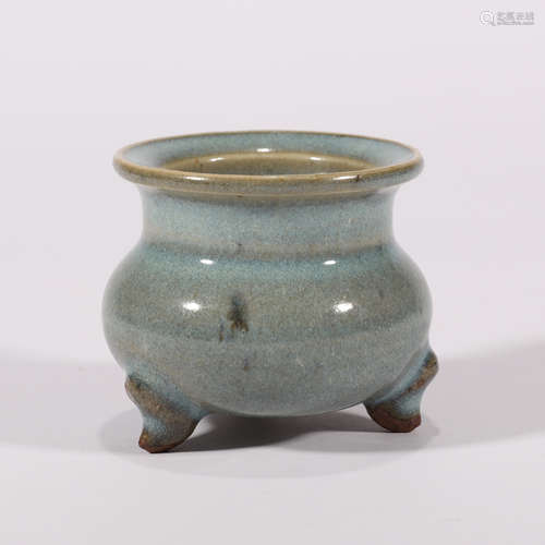 A Jun Kiln Porcelain Three-legged Incense Burner