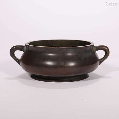 A Double Ears Bronze Incense Burner