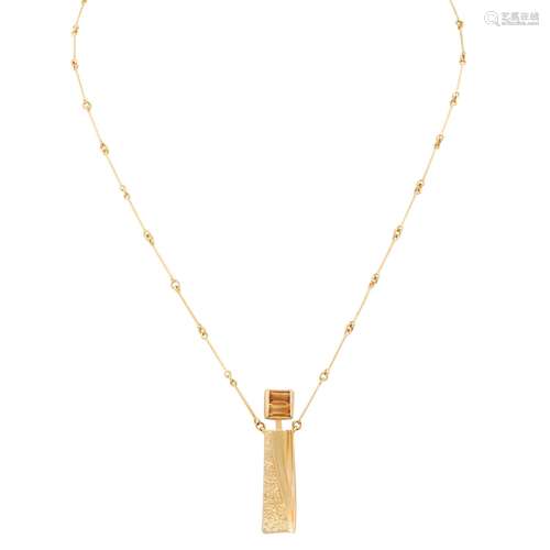 LAPPONIA Collier mit 2 Citrin-Baguettes,