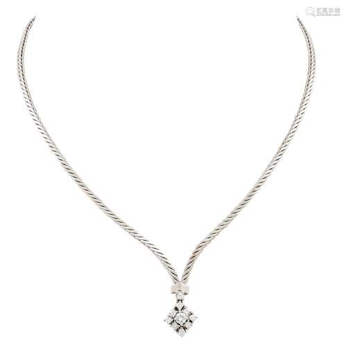 Collier mit 10 Brillanten von zus. ca. 0,56 ct,