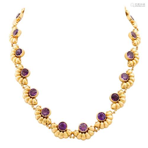 Collier mit 20 Amethysten,