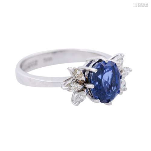 Ring mit Saphir ca. 5,1 ct,