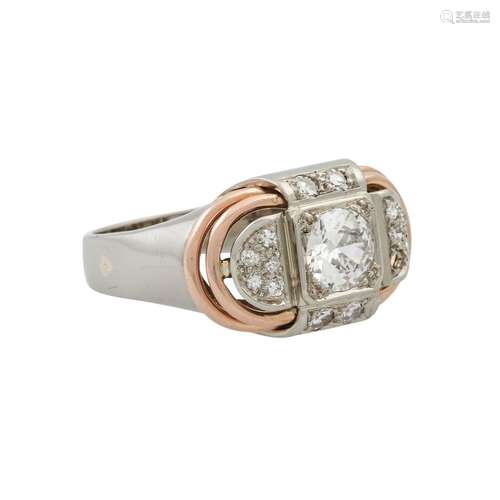 Ring mit Altschliffdiamant ca. 0,7 ct,