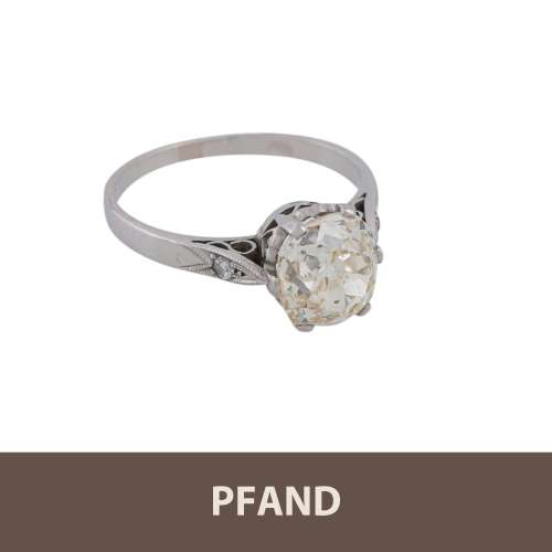 PFANDAUKTION - Ring mit Altschliff-Diamant, 2,35 ct, Getönt/...