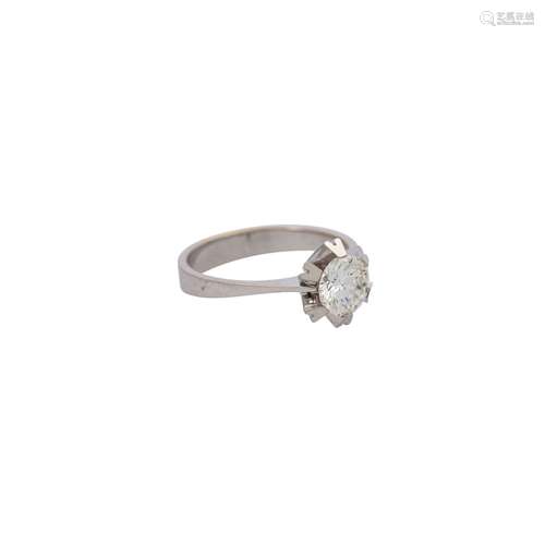 Solitärring mit Brillant ca. 1,0 ct, (grav.) ca. LGW(J) /SI1...