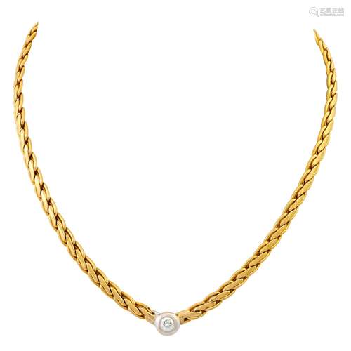 Collier mittig mit Brillant ca. 0,40 ct,