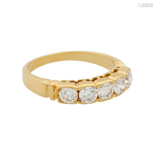 Ring mit 5 Brillanten von zus. ca. 0,8 ct,