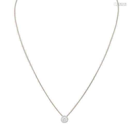 Collier mit Brillant ca. 0,4 ct,