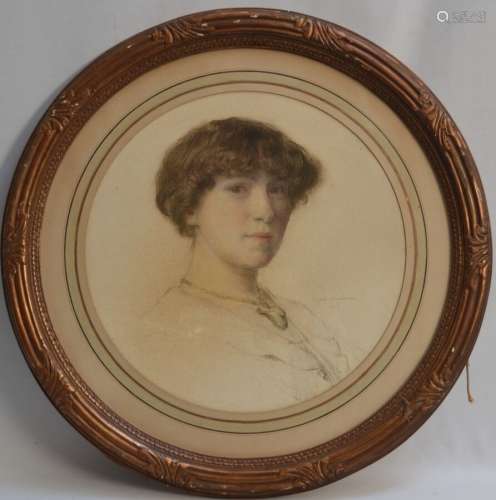 Edgard MAXENCE (1871-1954) Portrait de dame, 1915. Dessin à ...