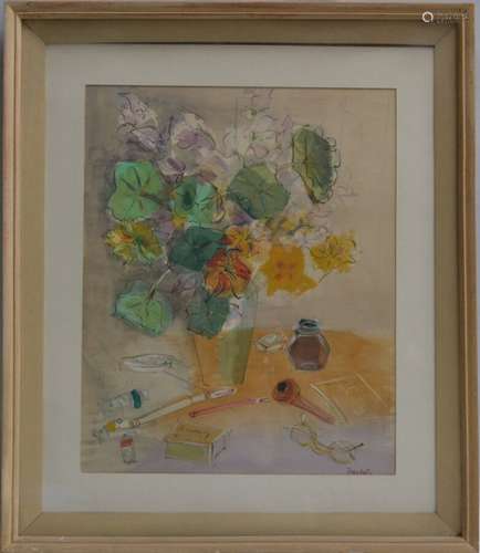 Jean DUFY (1888-1964) Bouquet de fleurs Aquarelle signée en ...