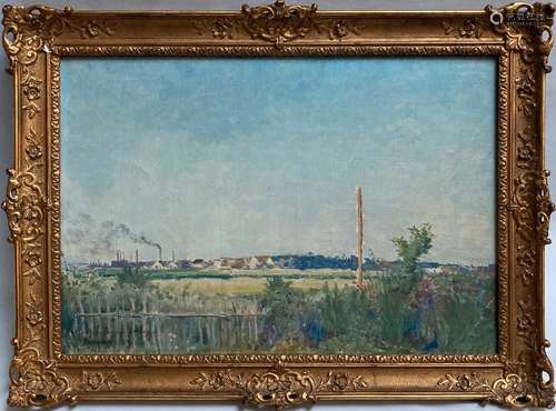 Émile Alfred DEZAUNAY (1854-1938) La Loire, 1889. Huile sur ...