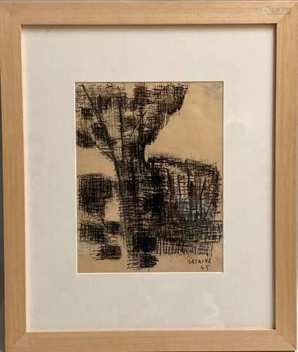 Jean René BAZAINE (1904-2001) Sans titre, 1945. Crayon litho...