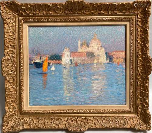 Henri MARTIN (1860-1943) Venise, la Salute, circa 1915. Huil...