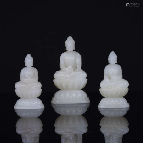 Nephrite Figure of Three Buddha