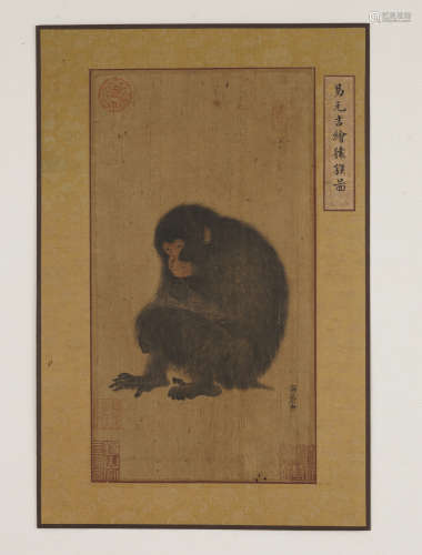 The Monkey，Painting by Yi Yuanji
