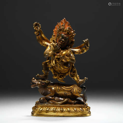 Qing Dynasty - Gilt Bronze Guardian