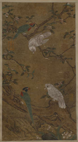 Song Dynasty - Cui Bai - Parrot Silk Scroll