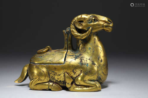 Tang Dynasty - Gilt Bronze Sheep