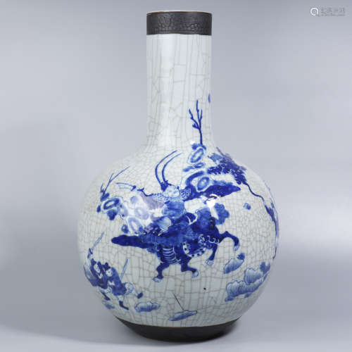 Ge-Type Blue and White Globular Vase