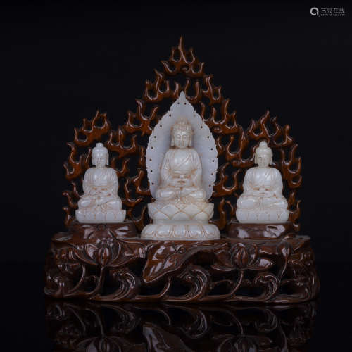 Nephrite Figures of Three Buddha