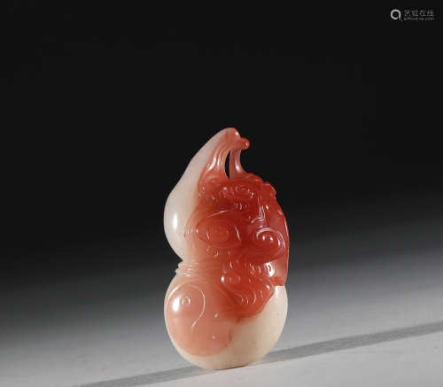 Qing Dynasty - Southern Red Agate Gourd Handle