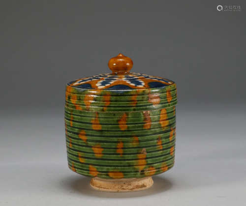 Tang Dynasty - Three-Colored Lid Jar
