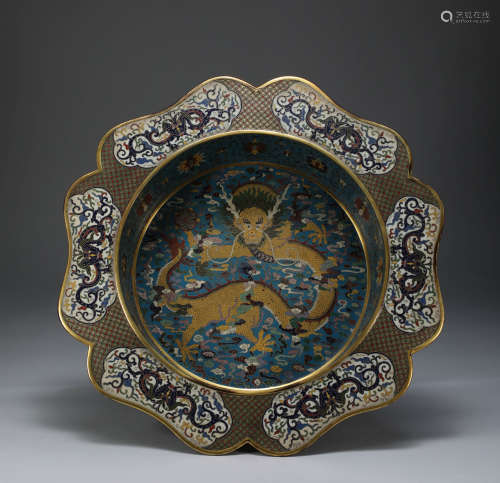 Qing Dynasty - Cloisonne Dragon Pattern Pot