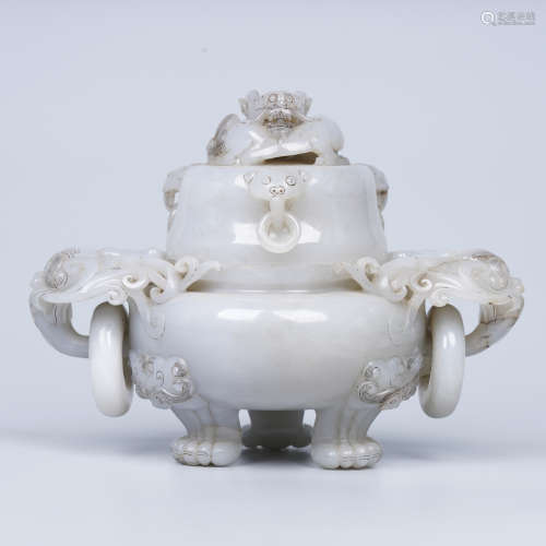 Nephrite Dragon Incense Burner