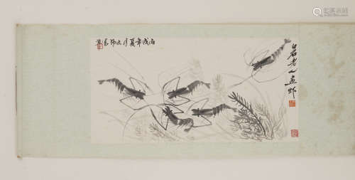 The Shrimps，Painting by Qi Baishi