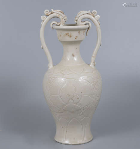 Ding Ware Dragon Handles Vase