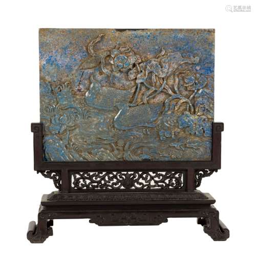 QING LAPIS TABLE SCREEN WITH STAND