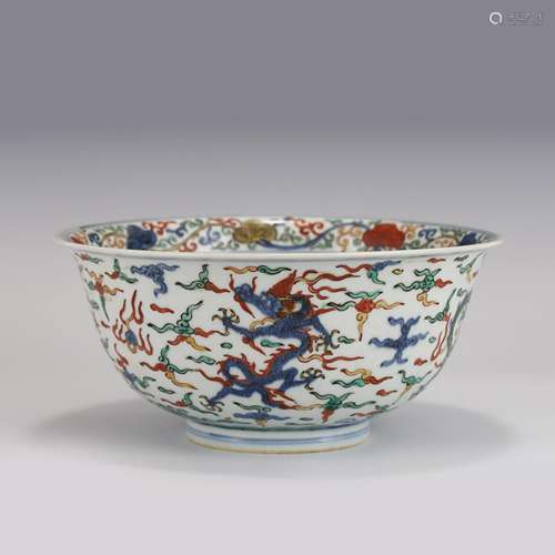 MING WUCAI DRAGON BOWL