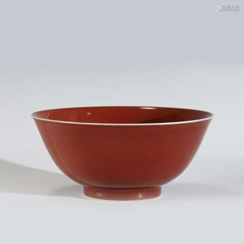 QING QIANLONG JI RED BOWL