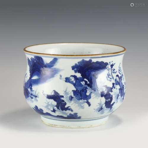 QING BLUE AND WHITE BRUSH WASHER