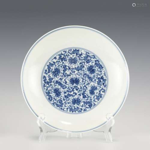 QING DAOGUANG BLUE AND WHITE PLATE