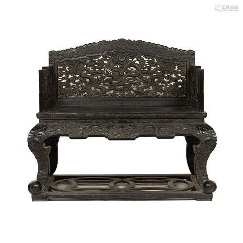 ZITAN CARVED THRONE CHAIR