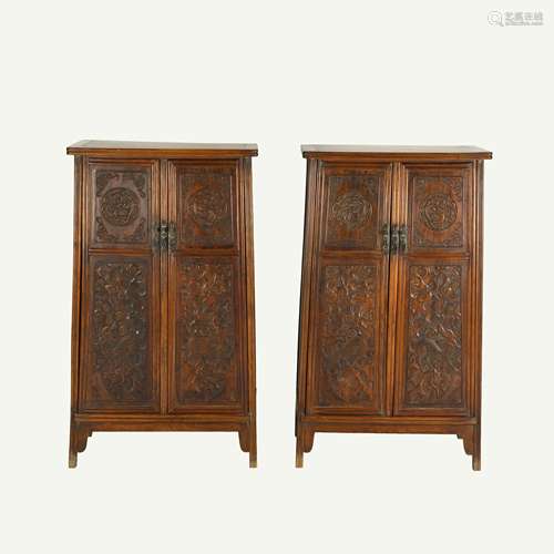 PAIR HUANGHUALI DOUBLE DOORS CABINETS