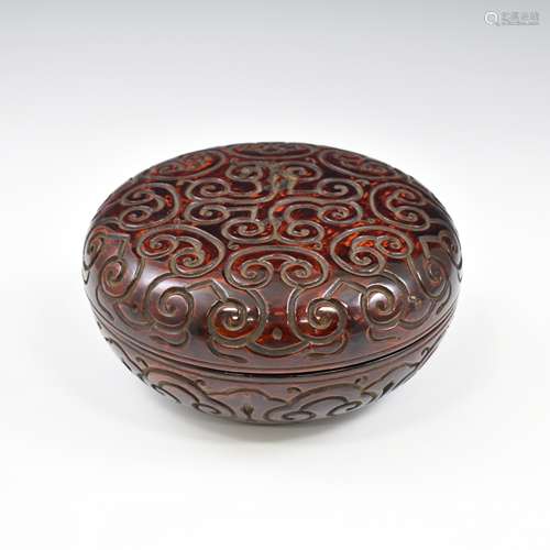 CHINESE CARVED TIXI LIDDED BOX