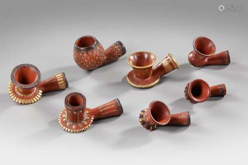 AN OTTOMAN GROUP OF SEVEN PIPES, TURKEY, 19TH-20TH