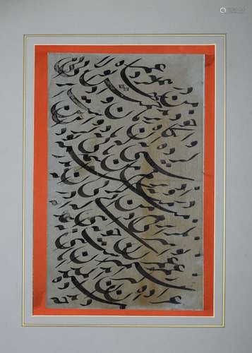 A PERSIAN CALLIGRAPHIC PANEL,19TH CENTURY