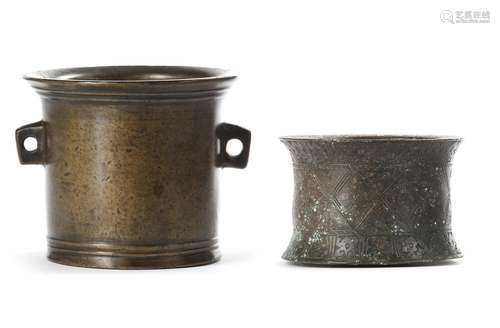 A PAIR OF SELJUK BRONZE MORTARS, 12TH-13TH CENTURY