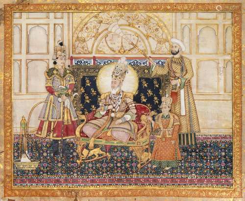 DELHI RULER BAHADUR SHAH ZAFAR AND HIS TWO SONS, 19TH